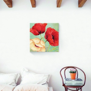 Tablou decorativ flori vintage pe canvas 60x60 cm