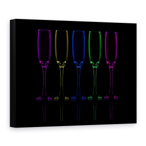 Tablou canvas - Fluiere, Vin, Bauturi, Intuneric, Punct, Punct, 50 x 70 cm