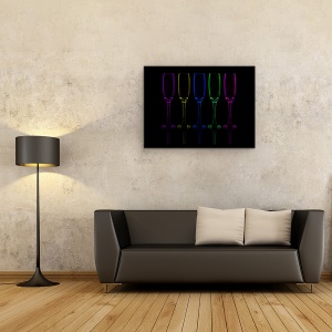Tablou canvas - Fluiere, Vin, Bauturi, Intuneric, Punct, Punct, 50 x 70 cm - Img 2