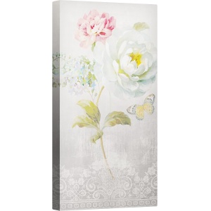 Tablou canvas - Foaie de flori textile I, 50 x 100 cm