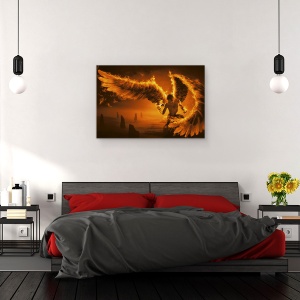 Tablou canvas - Foc, Ingeras, Flacari, Aripi, Pana, 40 x 60 cm - Img 3