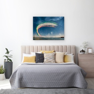 Tablou canvas - Frecce Tricolori, Actiune, Aviatie, Avioane, Murcia, Spania, 75 x 100 cm - Img 3