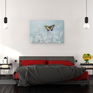 Tablou canvas - Frumusetea Randunicii, Fluture, Lunca, Floare, Aripi, 80 x 120 cm - Img 3