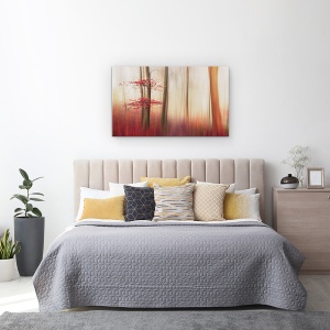 Tablou canvas - Frunze Rosii, Toamna, Infrangere, Rosu, Frunze, Danemarca, Padure, 50 x 80 cm - Img 3
