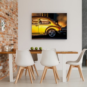 Tablou canvas - Gandac, Volkswagen, Gandac, Galben, Portocaliu, Masina, 75 x 100 cm - Img 4