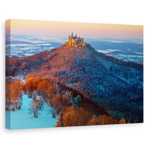 Tablou canvas - Hohenzollern In Starea De Spirit De Iarna, Orasel, Castel, Alpin, 80 x 120 cm