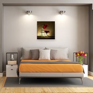 Tablou canvas - Imi Pare Rau, Nu Mai E Loc, Natura Moarta, Dragoste, Floare, Apa, Vaza, 90 x 90 cm - Img 3