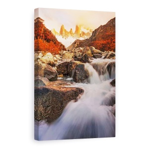 Tablou Canvas - Impresie De Toamna, Patagonia, Munti, Roci, Apa, Paradis, 80 x 120 cm