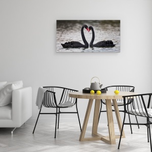 Tablou canvas - In Dragoste, Inima, Lebada Neagra, Dragoste, 50 x 100 cm - Img 4