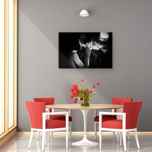 Tablou canvas - In Fum, Monocrom, Cinematic, Fum, Lumina, 60 x 90 cm - Img 4