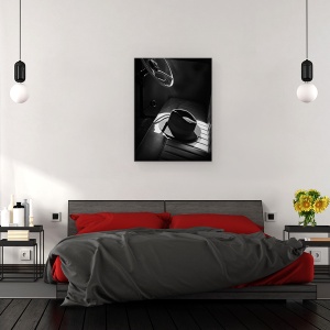 Tablou canvas - In Soare, Palarie, Masina Clasica, Vintage, Retro, 50 x 70 cm - Img 3