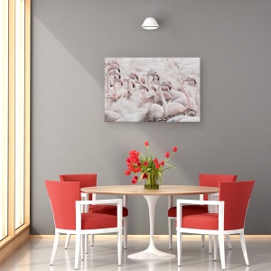 Tablou canvas - In Transhumanta Roz, Flamingo, Franta, Roz, Miscare, 60 x 90 cm - Img 2