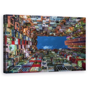 Tablou canvas - Inaltare, Hongkong, Cladire, Apartamente, Modele, Fractiune, 50 x 80 cm