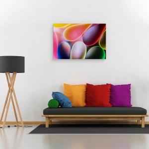 Tablou canvas - Intoarcere, Abstract, Linii, Lumina, Albastru, Rosu, 60 x 90 cm - Img 2