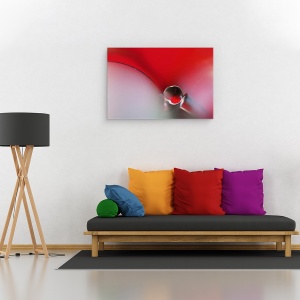 Tablou canvas - Intre, Abstract, Macro, Rosu, Perla, Picatura, 60 x 90 cm - Img 2