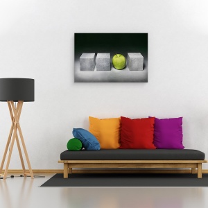 Tablou canvas - Intre, Mar, Geometric, Verde, Fructe, Geometrie, 60 x 90 cm - Img 2
