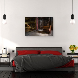 Tablou canvas - Intrerupt, Descompunere, Pian, Batran, Perdea, Valiza, Bruxelles, 80 x 120 cm - Img 3