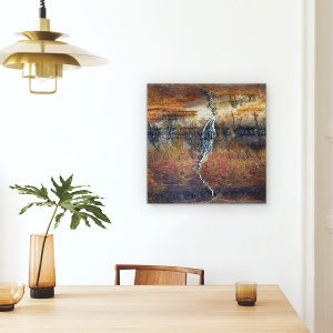 Tablou Canvas - Islanda, Toamna, Cascada, Perete, Munte, 60 x 60 cm - Img 4