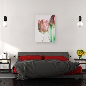 Tablou canvas - Iubitorii De Primavara, Lalele, Natura Moarta, Textura, Floare, 60 x 80 cm - Img 3