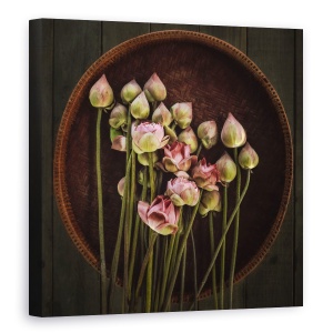 Tablou canvas - Lotus, Floare, Roz, Thailanda, Natura Moarta, Castron, 60 x 60 cm