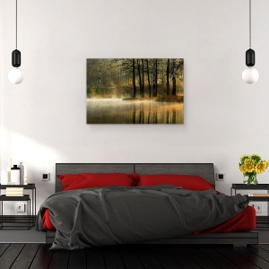 Tablou canvas - Lumina Tacuta, Iaz, Dimineata, Polonia, Lac, 60 x 90 cm - Img 3
