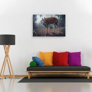 Tablou canvas - Mama Si Puiul, Ireal, Caprioara, Animal, Dragut, 40 x 60 cm - Img 2