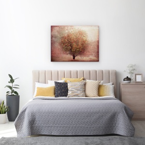 Tablou canvas - Mar, Rosu, Copac Singuratic, Pictor, 60 x 80 cm - Img 3