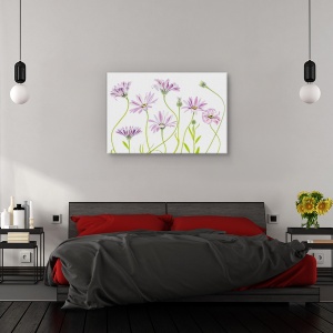 Tablou canvas - Margarete, Natura moarta, Flori, Gradina, Roz, 80 x 120 cm - Img 4