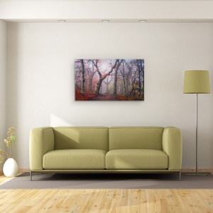 Tablou canvas - Megand Pe Vechiul Drum, Copac, Cale, Lumina, Padure, Peisaj, 50 x 80 cm - Img 2