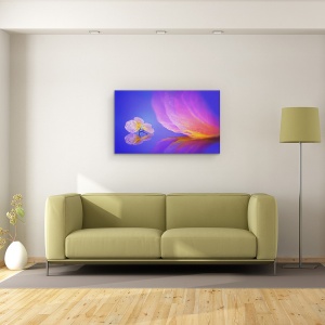 Tablou canvas - Mesaj Pe Frunza, Frunza, Reflectie, Picatura, Picatura, Macro, 50 x 80 cm - Img 2