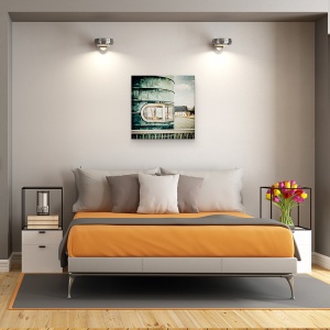 Tablou canvas - Mica Sirena, Editare Creativa, Fereastra, Rezervor, Metal, Vintage, 60 x 60 cm - Img 3