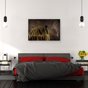 Tablou canvas - Micutul Dandy, Caini, Dachshund, Panza, Aur, 80 x 120 cm - Img 3