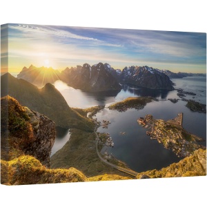 Tablou canvas - Moment Magic, Arctic, Plaja, Seara, Fiord, Gravdalsbukta, Lac, 60 x 90 cm