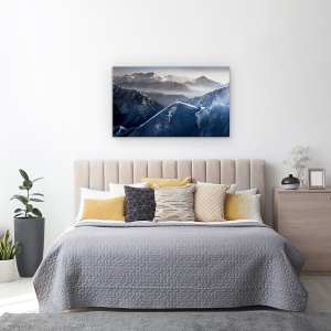 Tablou canvas - Momente De Tacere Inainte De Coborare, Actiune, Schi, Alpinism, Freeride, 50 x 80 cm - Img 3