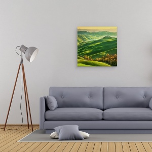 Tablou canvas - Mucigliani, Browko, Peisaj, Toscana, Deal, Vale, 60 x 60 cm - Img 2