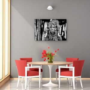Tablou canvas decorativ Mursi femeie Africa 60x90 cm