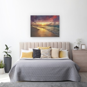Tablou canvas - Natura, Mare, Valuri, Nisip, Natura, Apus De Soare, 50 x 70 cm - Img 3