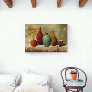 Tablou decorativ natură moartă cu vaze pe canvas 40x60 cm