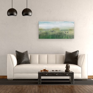 Tablou canvas - Natura, Peisaj, Animale, Pascut, Shandelee, Pictura, 50 x 100 cm - Img 2
