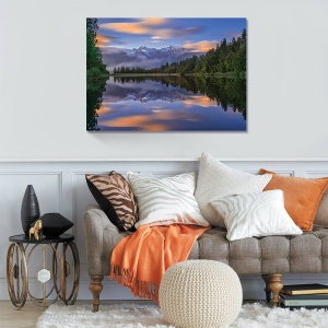 Tablou decorativ canvas cu peisaj montan de lac și munte