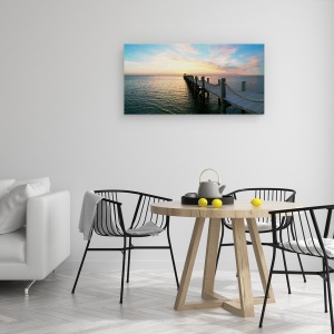 Tablou canvas - Natura, Peisaj, Mare, Dig, Apus, 50 x 100 cm - Img 4