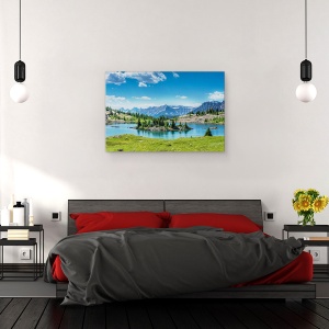 Tablou canvas - Natura, Peisaj, Munti, Lac, Cerul Albastru, 40 x 60 cm - Img 3