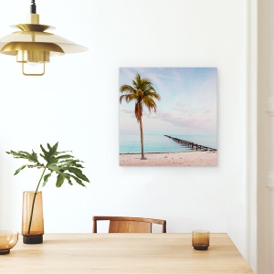 Tablou canvas - Natura, Peisaj, Palmier, Mare, Nisip, Apus De Soare, 60 x 60 cm - Img 4