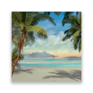Tablou Canvas - Natura, Peisaj, Palmier, Mare, Valuri, Plaja, Vara, 60 x 60 cm