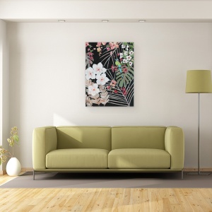 Tablou canvas - Natura, Plante, Frunze, Flori, Animal, Pasare, Pictura, 60 x 80 cm - Img 2