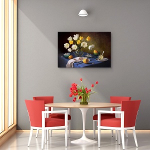 Tablou canvas - Natura statica, Natura moarta, Buchet, Flori, Lamaie, 80 x 120 cm - Img 4