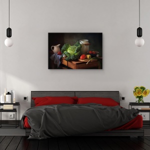 Tablou canvas - Natura statica, Natura moarta, Lumina, Masa, Fructe, 80 x 120 cm - Img 3