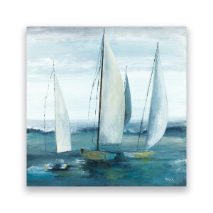 Tablou Canvas - Nautic, Vapor, Mare, Valuri, Albastru, 60 x 60 cm