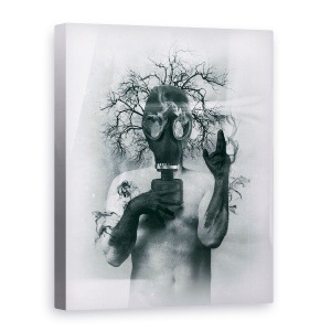 Tablou canvas - Negru De Oxigen, Corp, Figura, Portret, Abur, 75 x 100 cm
