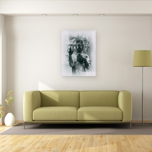Tablou canvas - Negru De Oxigen, Corp, Figura, Portret, Abur, 75 x 100 cm - Img 2